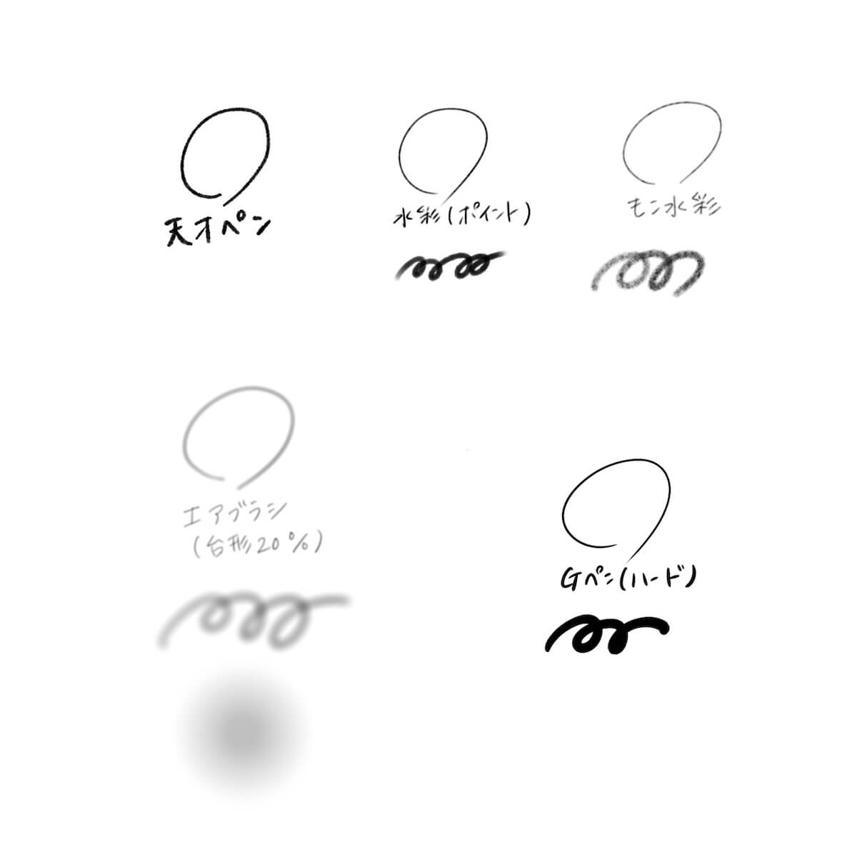 アイビスペイントで使ったブラシ一覧の画像