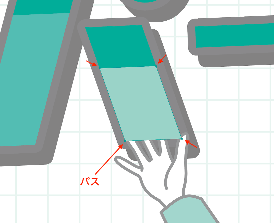 Illustratorでのチラシ制作中の画面